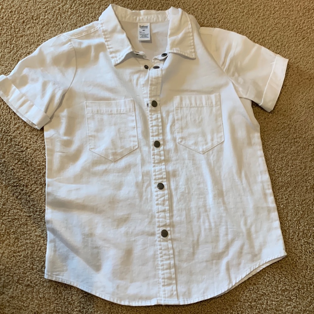 Balera white dance shirt. Size MC.